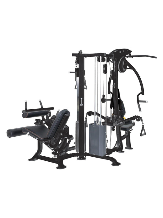 Muscle D Fitness Megatron Corner Gym - Leg Extension/Leg Curl - Cable Fly - Functional Column - Chest Press - Seated Row - Lat Pulldown