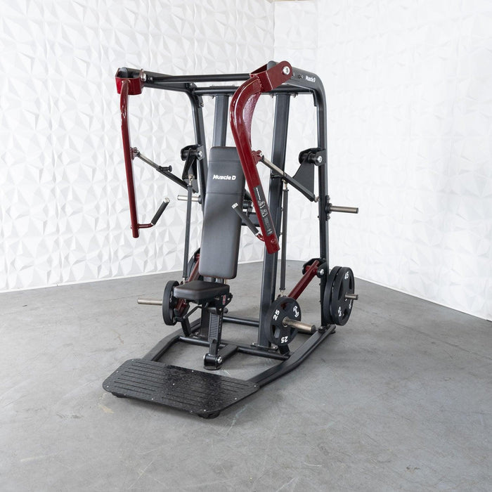 Muscle D Fitness Pro Strength Wide Chest Press - Premium Adjustable Plate Loaded Bench Press