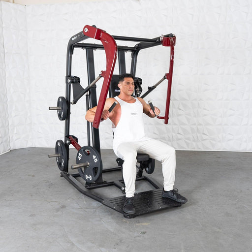 Muscle D Fitness Pro Strength Wide Chest Press - Premium Adjustable Plate Loaded Bench Press — front view