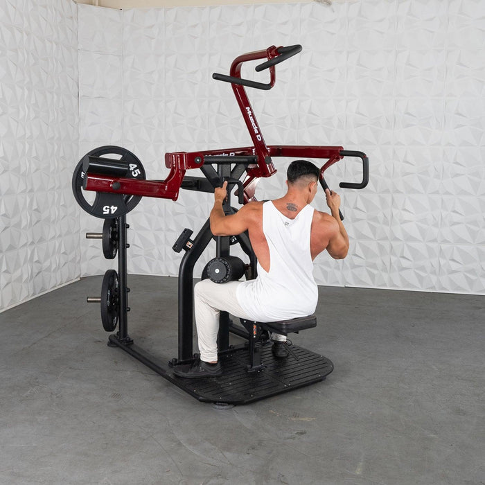 Muscle D Fitness Pro Strength Rotary Lat Pull-Down - Premium - Adjustable - Plate Loaded - Lat Training — close-up detail