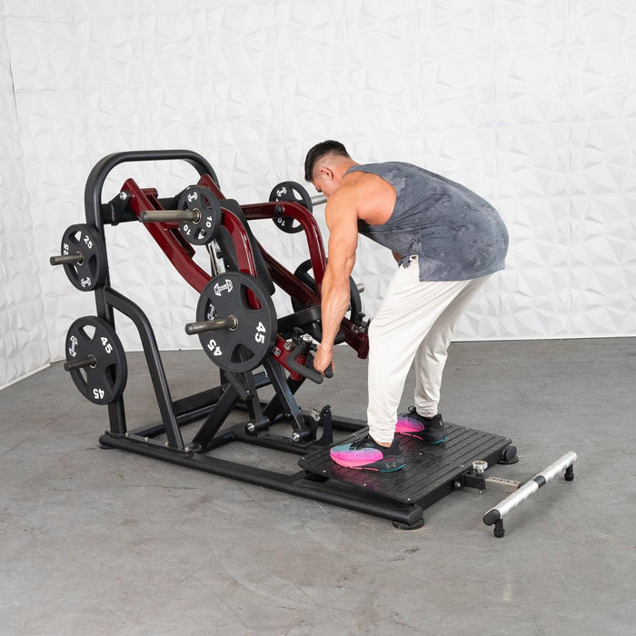 Muscle D Fitness Pro Strength Dynamic Row - Chest Supported -  Premium Adjustable Plate Loade — full setup angle