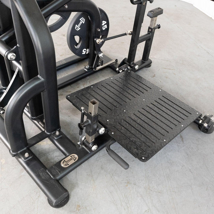 Muscle D Fitness Pro Strength Drop Squat - Adjustable Plate Loaded Squat Machine — in use demonstration