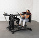Muscle D Fitness Pro Strength Drop Squat - Adjustable Plate Loaded Squat Machine — full setup angle
