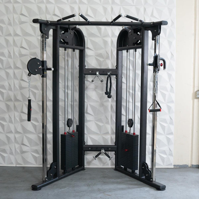 Muscle D Fitness Megatron Dual Adjustable Pulley (88" & 95" height) - Functional Pull-Up Bar - Adjustable Height — front view