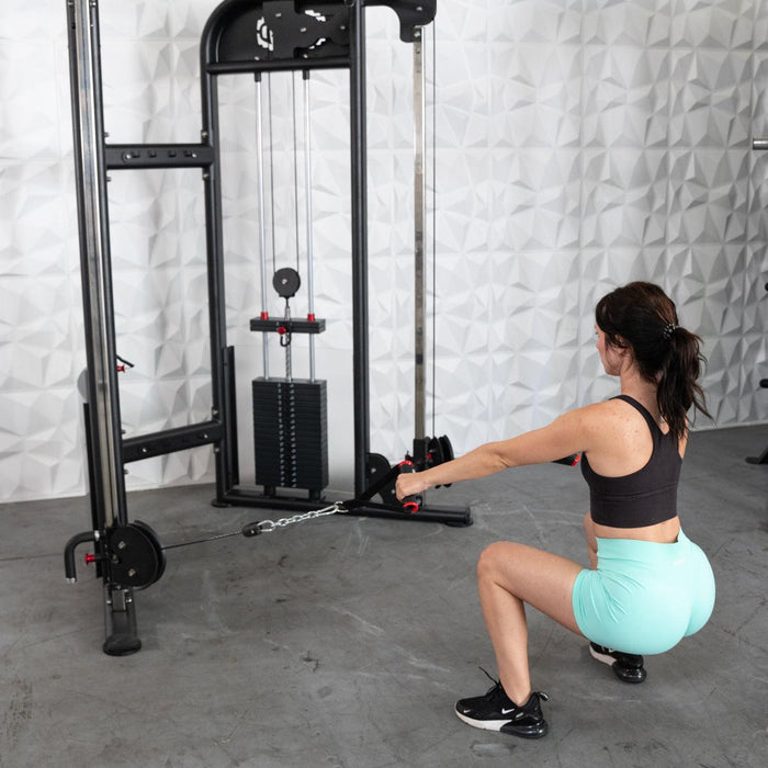 Muscle D Fitness Muscle D Fitness Megatron Dual Adjustable Pulley (88" & 95" height) - Functional Pull-U... — full setup angle