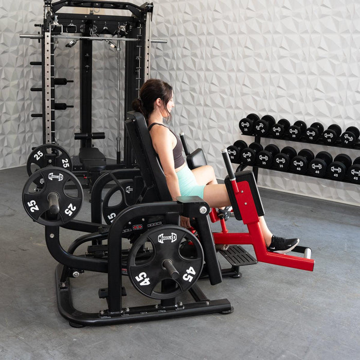 Muscle D Fitness Pro Strength Glute / Outer Thigh - Plate Loaded Abductor / Hip Extension — adjustment mechanism