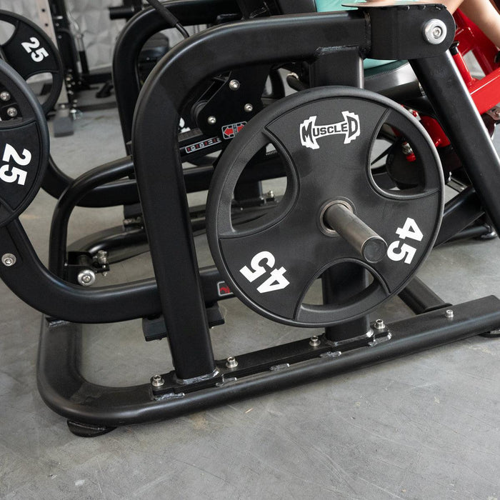 Muscle D Fitness Pro Strength Glute / Outer Thigh - Plate Loaded Abductor / Hip Extension — side profile