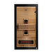Dynamic Santorini sauna front view with clear glass door