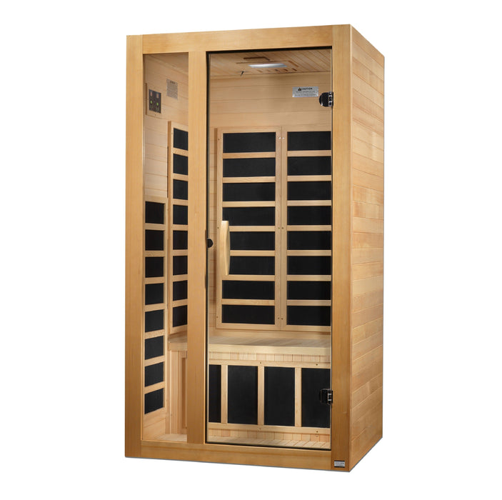 Golden Designs Dynamic Gracia 1-2-Person Low Emf Far Infrared Sauna Canadian Hemlock Dyn-6119-01