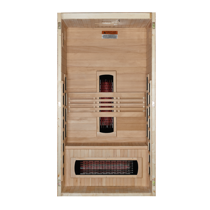 Gracia full spectrum sauna interior with front wall removed