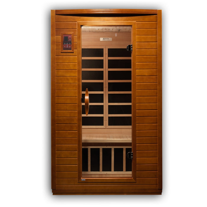 Dynamic Versailles sauna angled exterior view