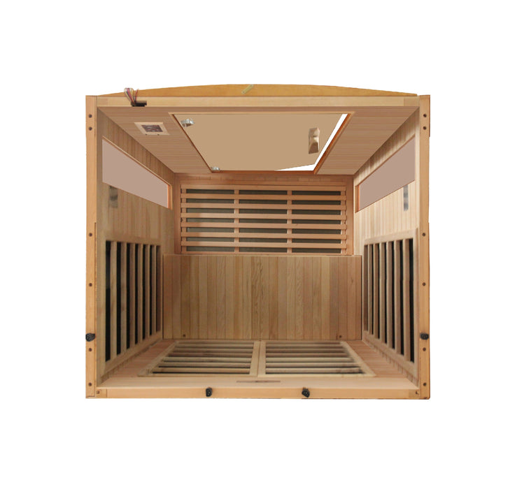 Versailles sauna glass door and cabin detail