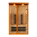 Dynamic Llumeneres sauna front view with tempered glass door