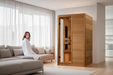 Dynamic Lucca 2-person ultra low EMF sauna side angle view