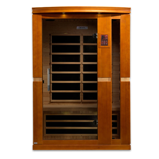 Dynamic Vittoria sauna angled view with bronze tinted door