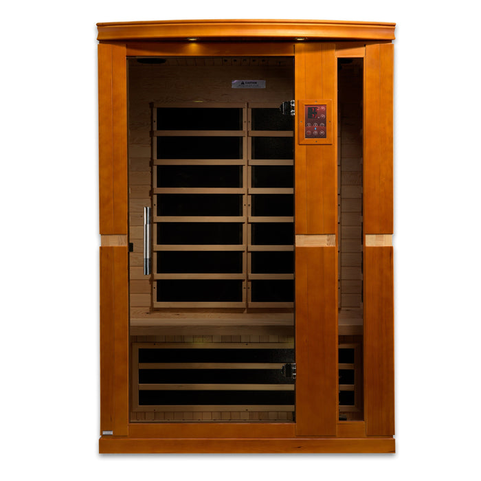 Dynamic Vittoria sauna angled view with bronze tinted door