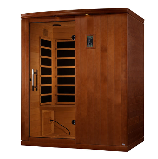 Dynamic Madrid Limited Elite 3-person ultra low EMF sauna angled exterior view