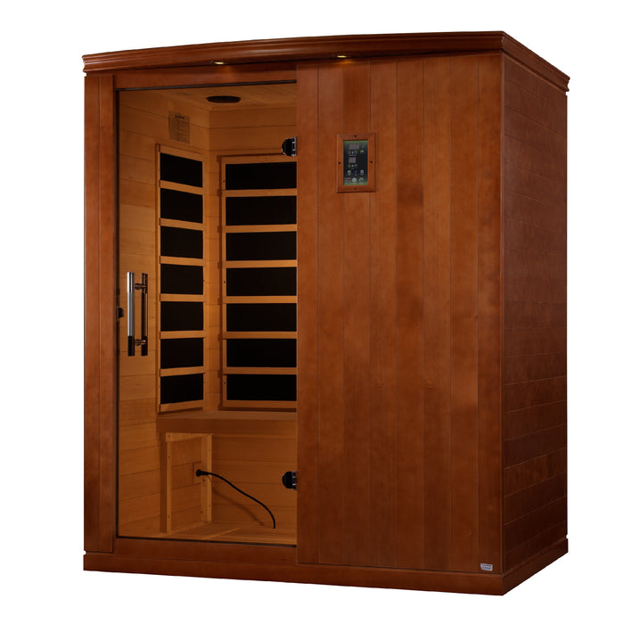 Dynamic Madrid Limited Elite 3-person ultra low EMF sauna angled exterior view