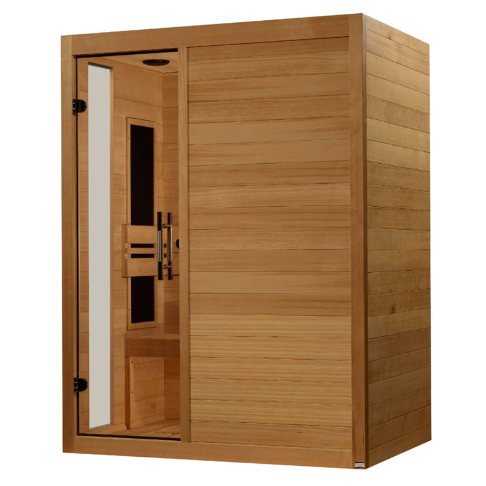Dynamic Toscana 3-person ultra low EMF sauna side angle view