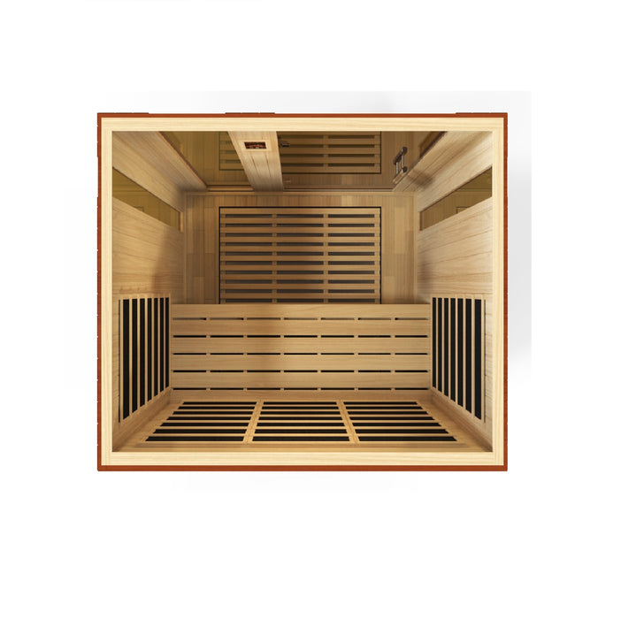 Golden Designs Palermo Edition 3-Person Dynamic Low EMF Far Infrared Sauna DYN — back view