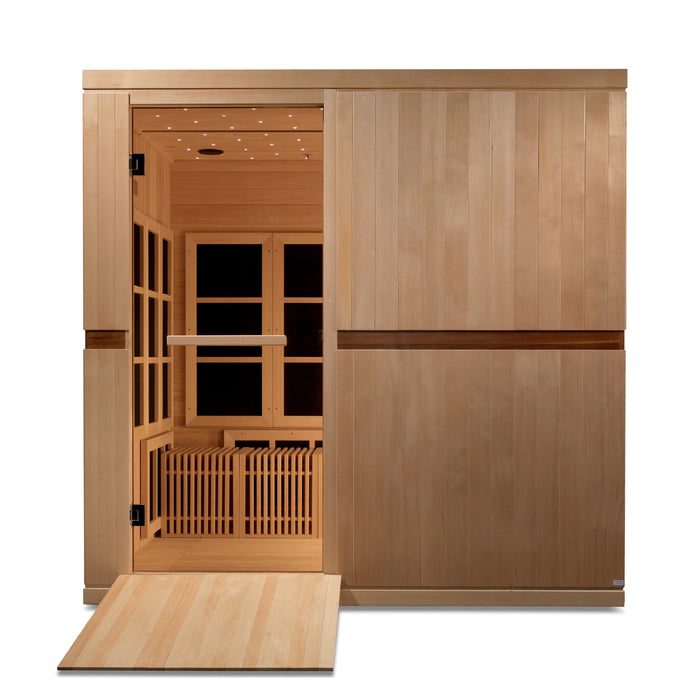 Golden Designs Catalonia 8-person near zero EMF sauna alternate exterior angle