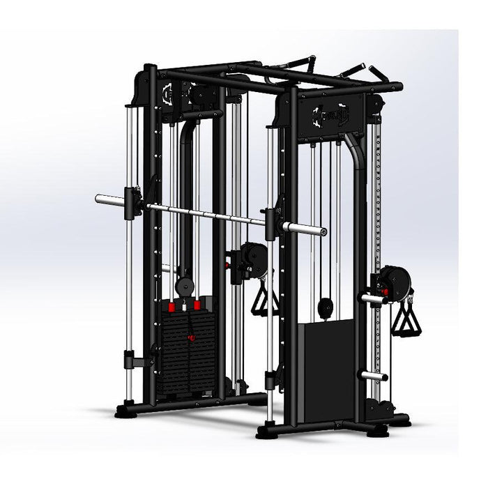 Muscle D Fitness Muscle D Fitness Megatron Dual Adjustable Pulley / Smith Combo - Selectorized Weigh... — in use demonstration