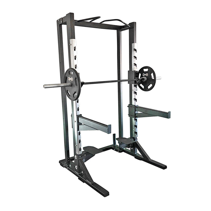 Muscle D Fitness Deluxe Half Rack - Muscle D Fitness - Heavy Duty - Adjustable Safety Bars - Pul... — grip and contact surface
