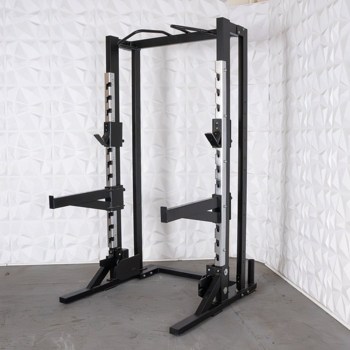 Muscle D Fitness Deluxe Half Rack - Muscle D Fitness - Heavy Duty - Adjustable Safety Bars - Pull Up... — weight load capacity