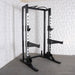 Muscle D Fitness Deluxe Half Rack - Muscle D Fitness - Heavy Duty - Adjustable Safety Bars - Pull Up - Vertica... — front view
