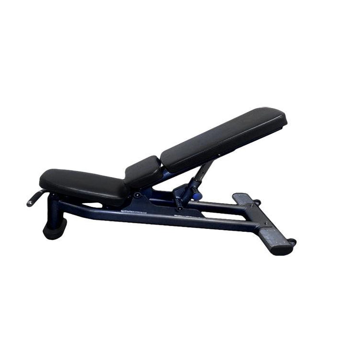 Muscle D Fitness Deluxe Adjustable Bench - Muscle D Fitness - Adjustable Moveable Padded Bench Black Silver — front view