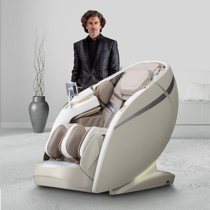 Osaki OS-Pro DuoMax 4D+3D Dual-Mechanism massage chair upright in living-room setting
