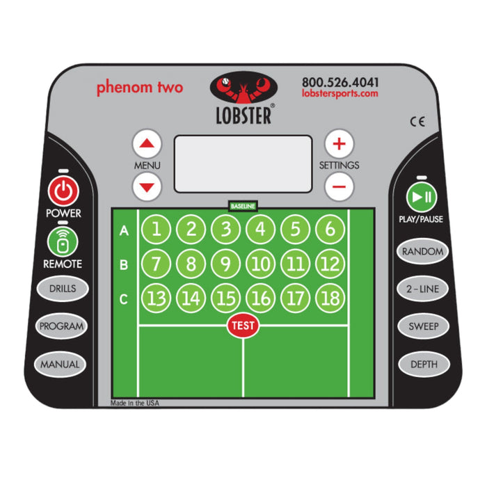 Lobster Phenom Two control panel close-up