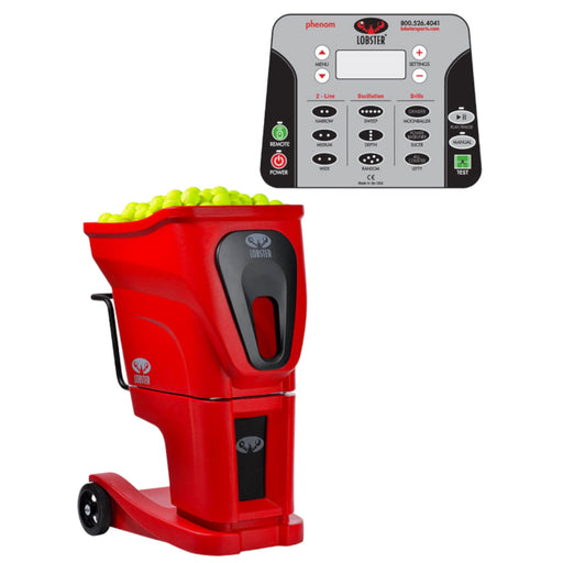 Lobster Phenom commercial tennis ball machine with control panel