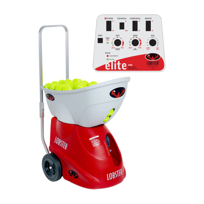 Lobster Elite One tennis ball machine with control panel
