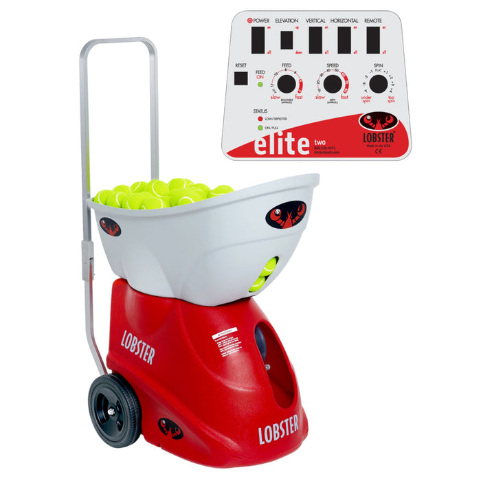 Lobster Elite Two tennis ball machine with control panel