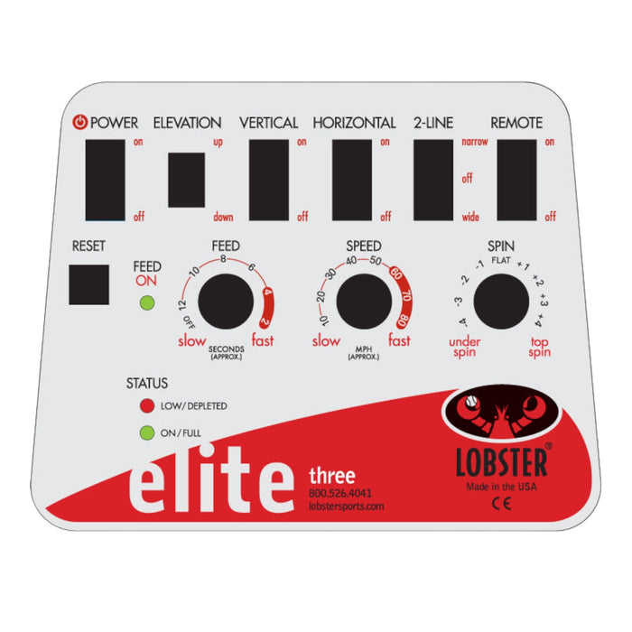 Lobster Elite Three control panel close-up