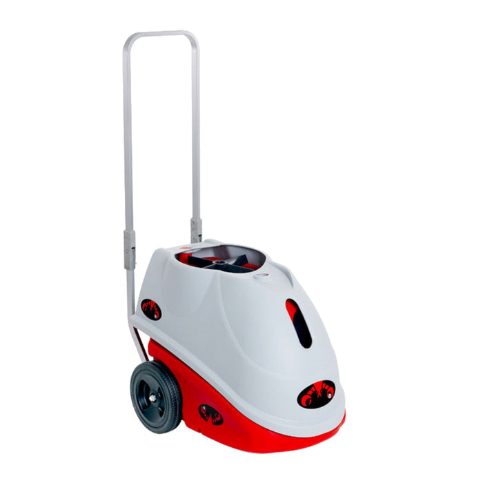 Lobster Elite Three with hopper inverted to cover the machine for storage