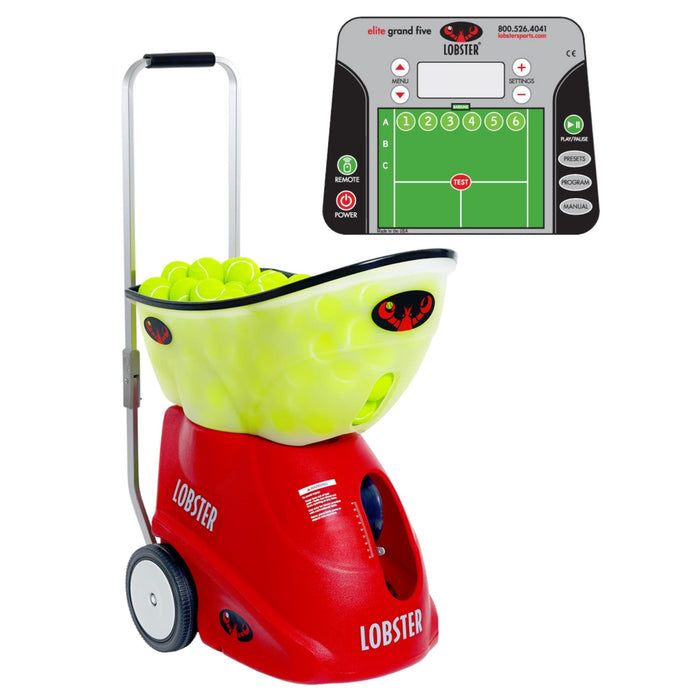 Lobster Elite Grand Five tennis ball machine with control panel