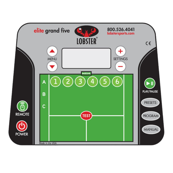 Lobster Elite Grand Five control panel close-up