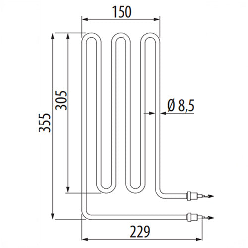 EOS 20016848 SPARE CUBO AVANTGARDE HEATER ELEMENT, 7.5KW, 208V, 1250W
