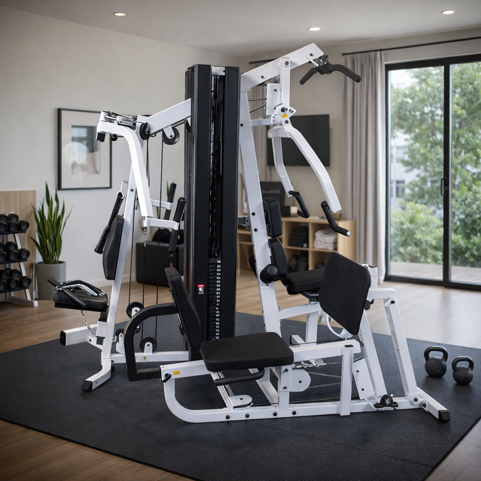 Body-Solid EXM3000LPS Multi-Station Home Gym – 7-Station Full Body Strength Training System with Dual Weight Stacks