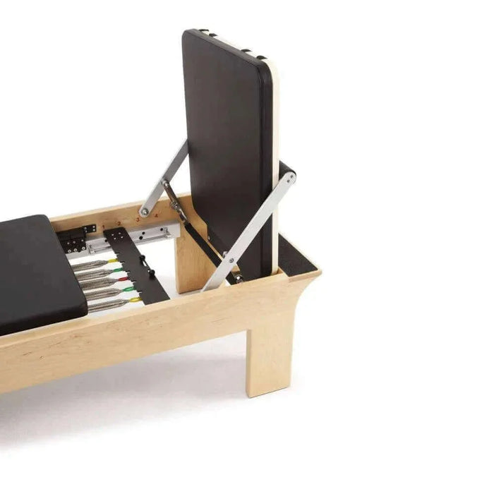 Elina Pilates Wood Reformer with Tower — headrest and shoulder blocks