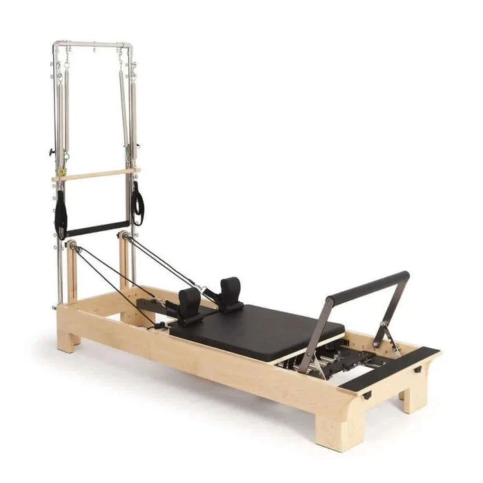 Elina Pilates Wood Reformer with Tower — close-up feature