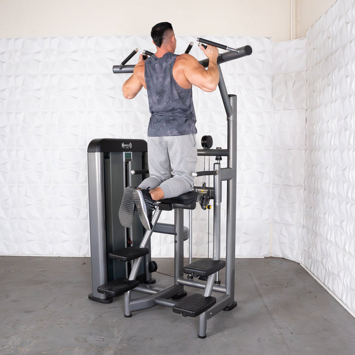 Muscle D Fitness Muscle D Fitness Elite Plus Assisted Chin / Dip - Commercial Grade - Adjustable Seat - Pin Se... — front view