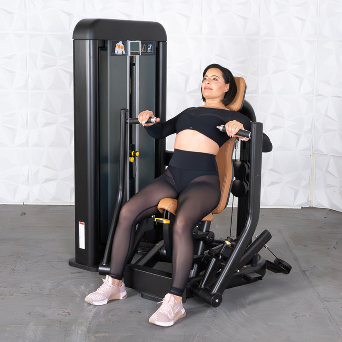 Muscle D Fitness Elite Plus Chest Press - Commercial Grade - Adjustable Seat - Pin Selectorized - General Chest Press