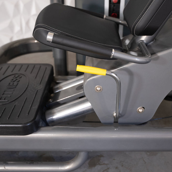 Muscle D Fitness Elite Plus Leg Press/Calf Raise - Commercial Grade - Adjustable Seat - Pin Selectorized Glute Quad Calf Raise Calf Workout