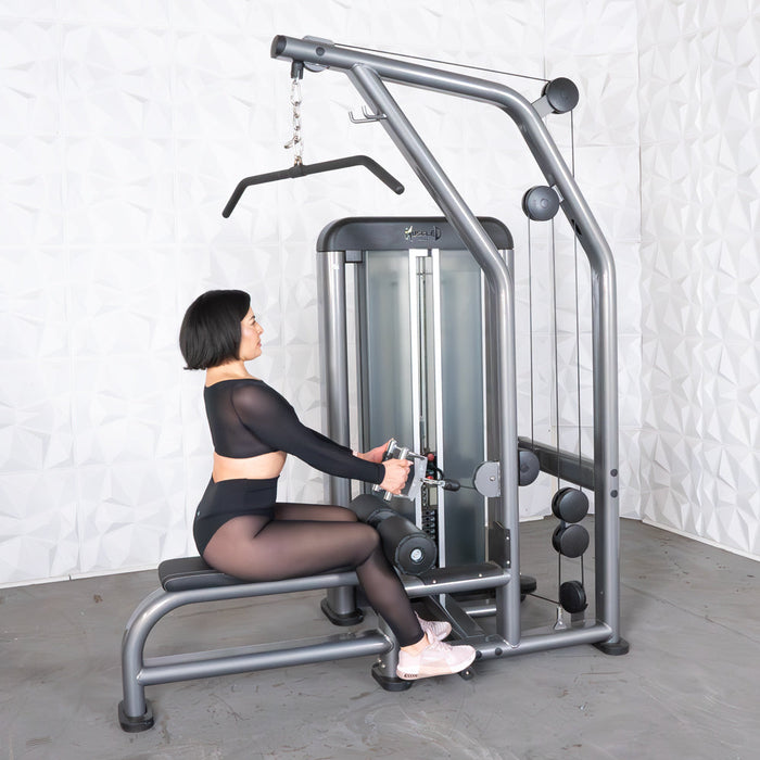 Muscle D Fitness Elite Plus Lat / Low Row - Commercial Seat - Pin Selectorized - Back Workout — grip and contact surface