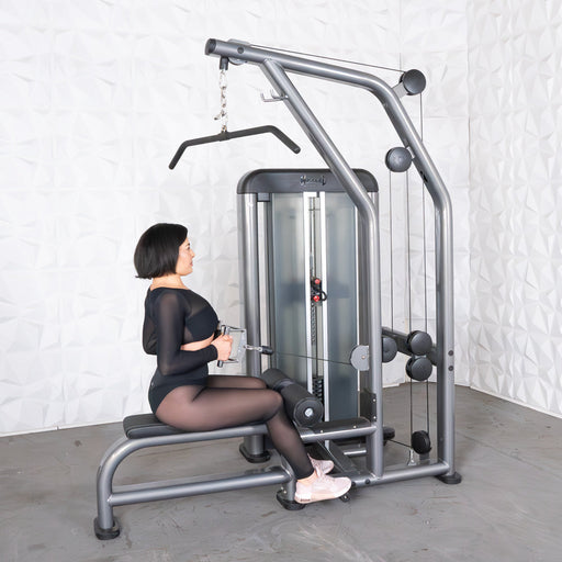 Muscle D Fitness Elite Plus Lat / Low Row - Commercial Seat - Pin Selectorized - Back Workout — weight load capacity
