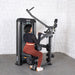 Muscle D Fitness Elite Plus Lat Pulldown - Commercial - Adjustable Seat - Pin Selectorized - Back Workout — close-up detail