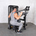 Muscle D Fitness Elite Plus Lat Pulldown - Commercial - Adjustable Seat - Pin Selectorized - Back Workout — full setup angle